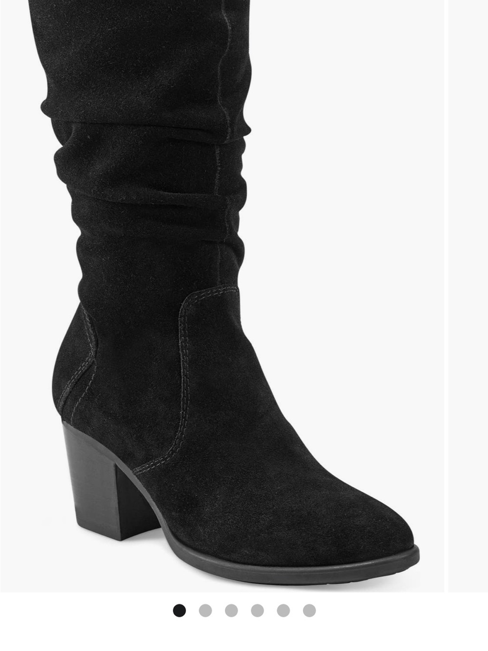 Earth Black Suede Mid-Calf Block Heel Boots